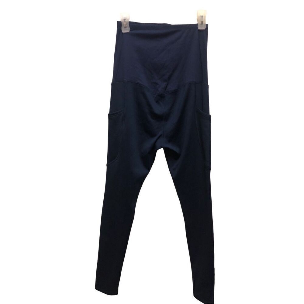 Poshdivah Women’s Navy Blue Activewear Maternity Pants Leggings with Pockets Siz